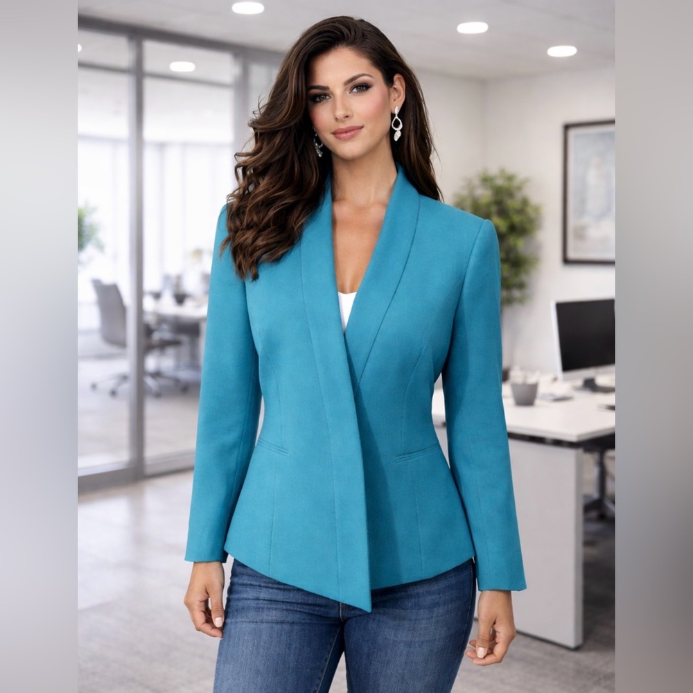 Kasper Separates Suit Jacket Blazer 10 Jade Blue NEW $119